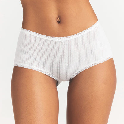 Lightweight Cotton Pointelle Lace Boy Short