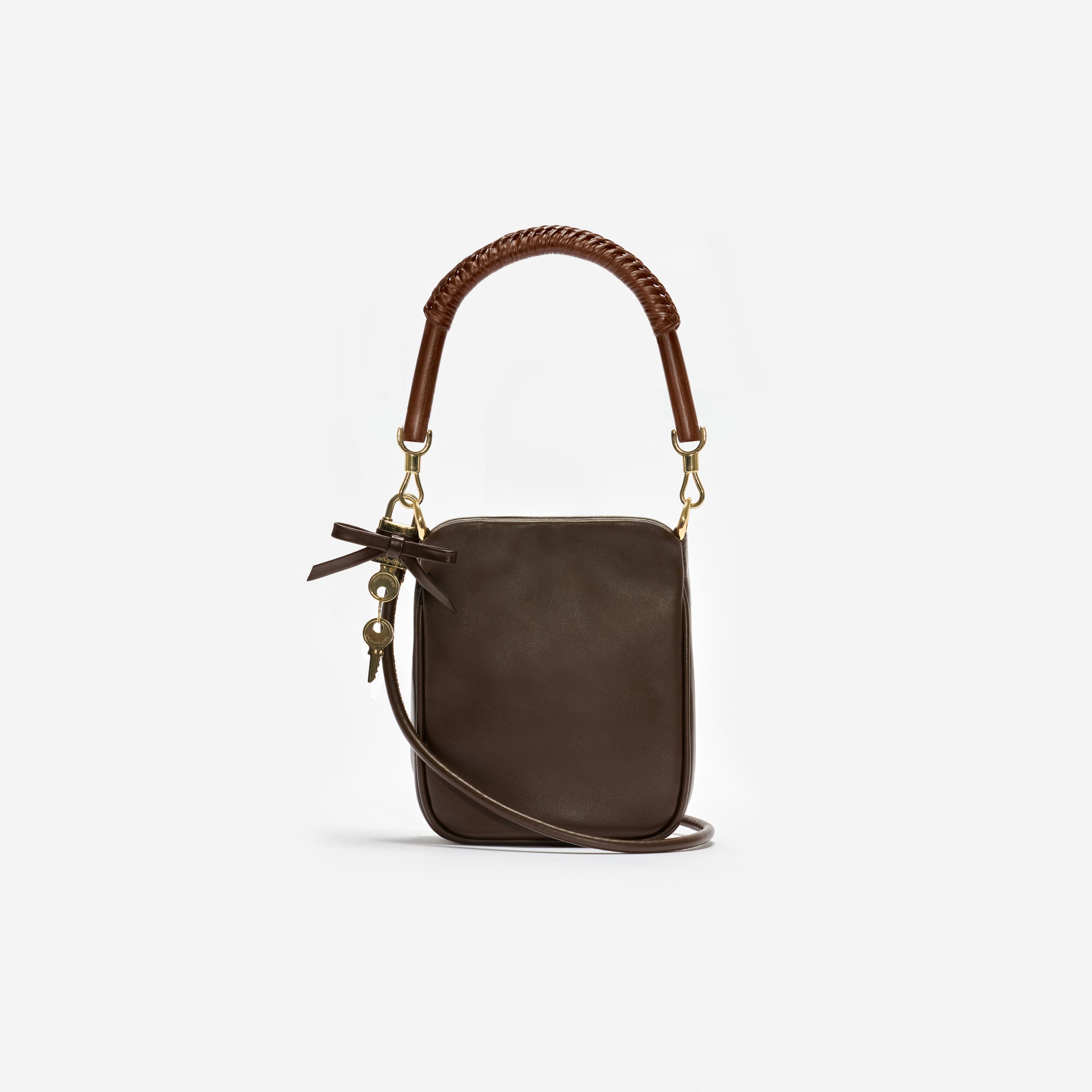 Brown Leather Mini Tote Bag