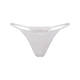 Lightweight Cotton Pointelle Lace String Thong