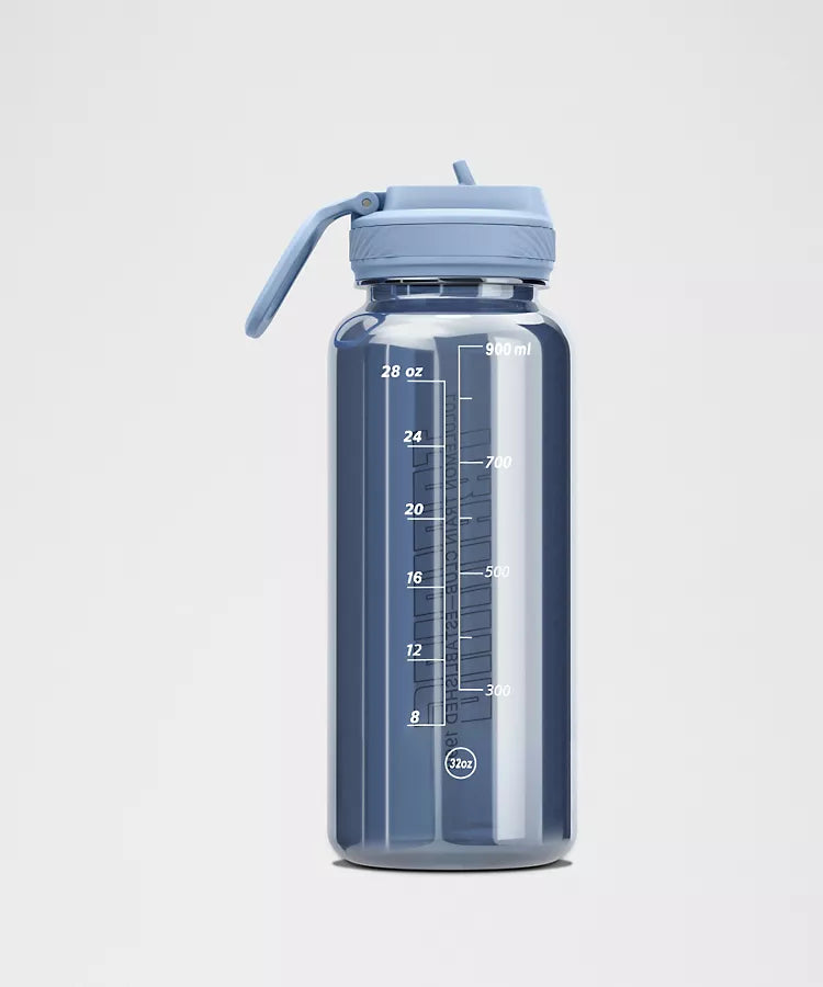 Back to Life Clear Bottle 32oz Straw Lid Train Est 1998