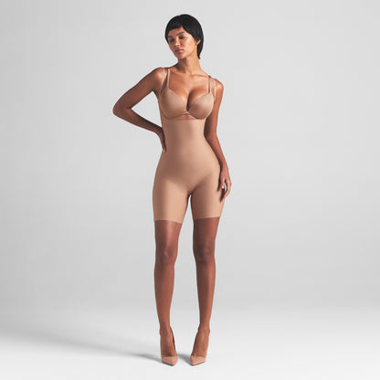Skims Body Core Sculpt Open Bust Mid Thigh Bodysuit