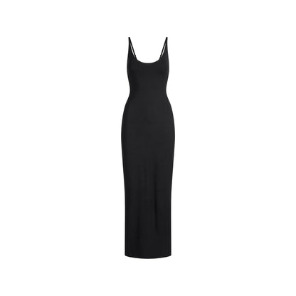 Smooth Layers Scoop Neck Long Dress