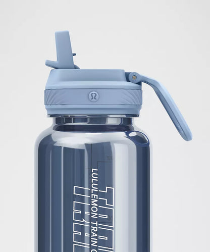 Back to Life Clear Bottle 32oz Straw Lid Train Est 1998
