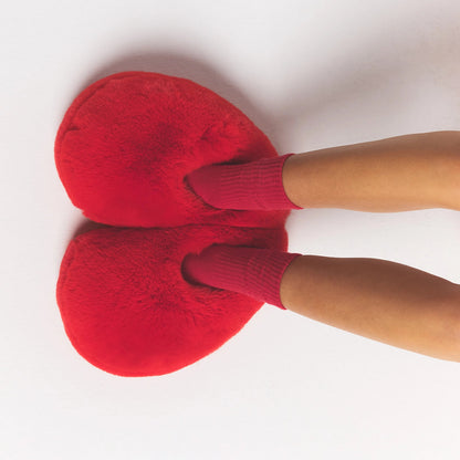 Faux Fur Heart Slipper