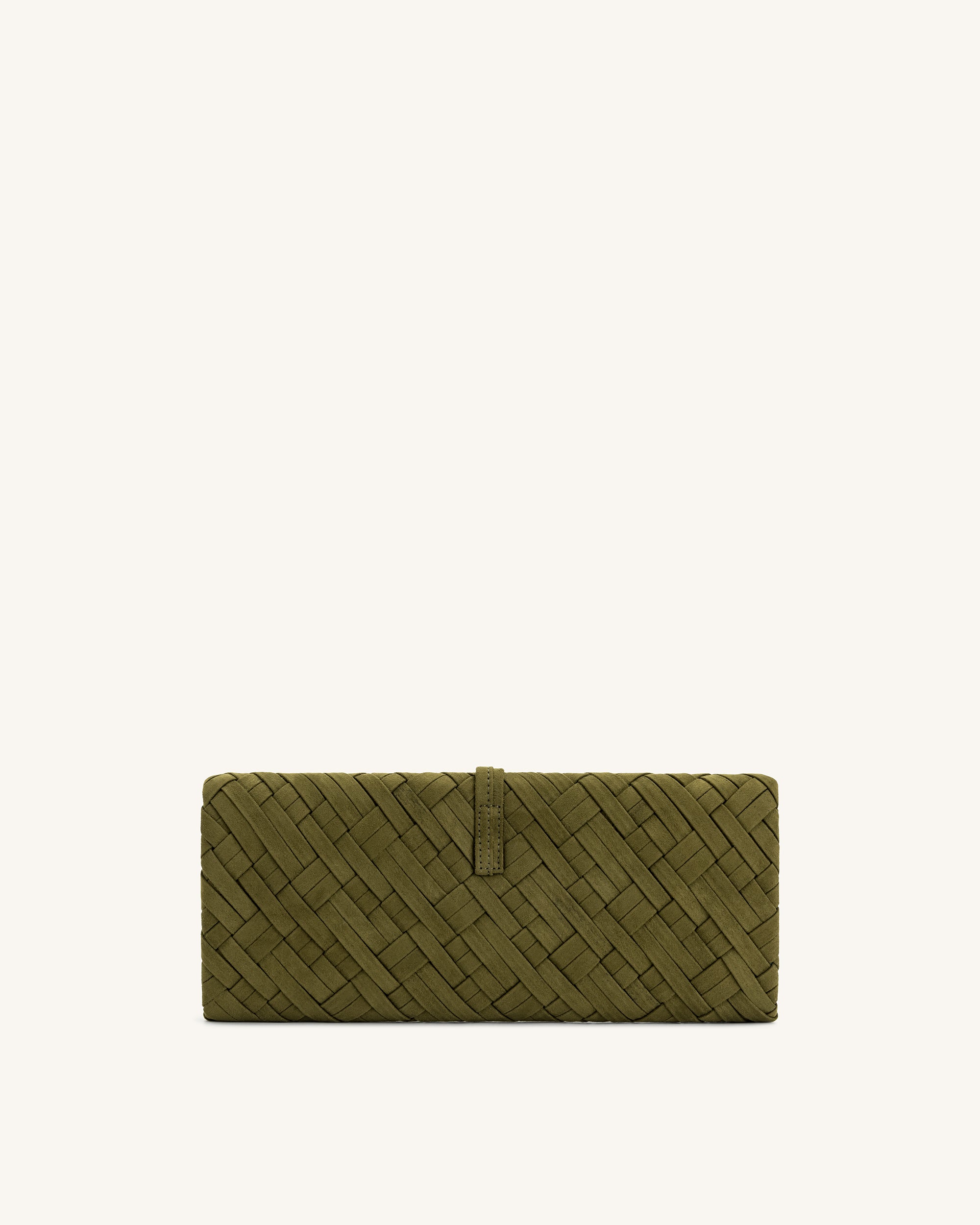 Zaria Woven Clutch - Brown