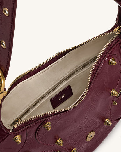 Tessa Studded Shoulder Bag - Blue Denim