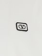 Valentino White Crewneck T-Shirt with Logo Patch on the Front in Cotton Man