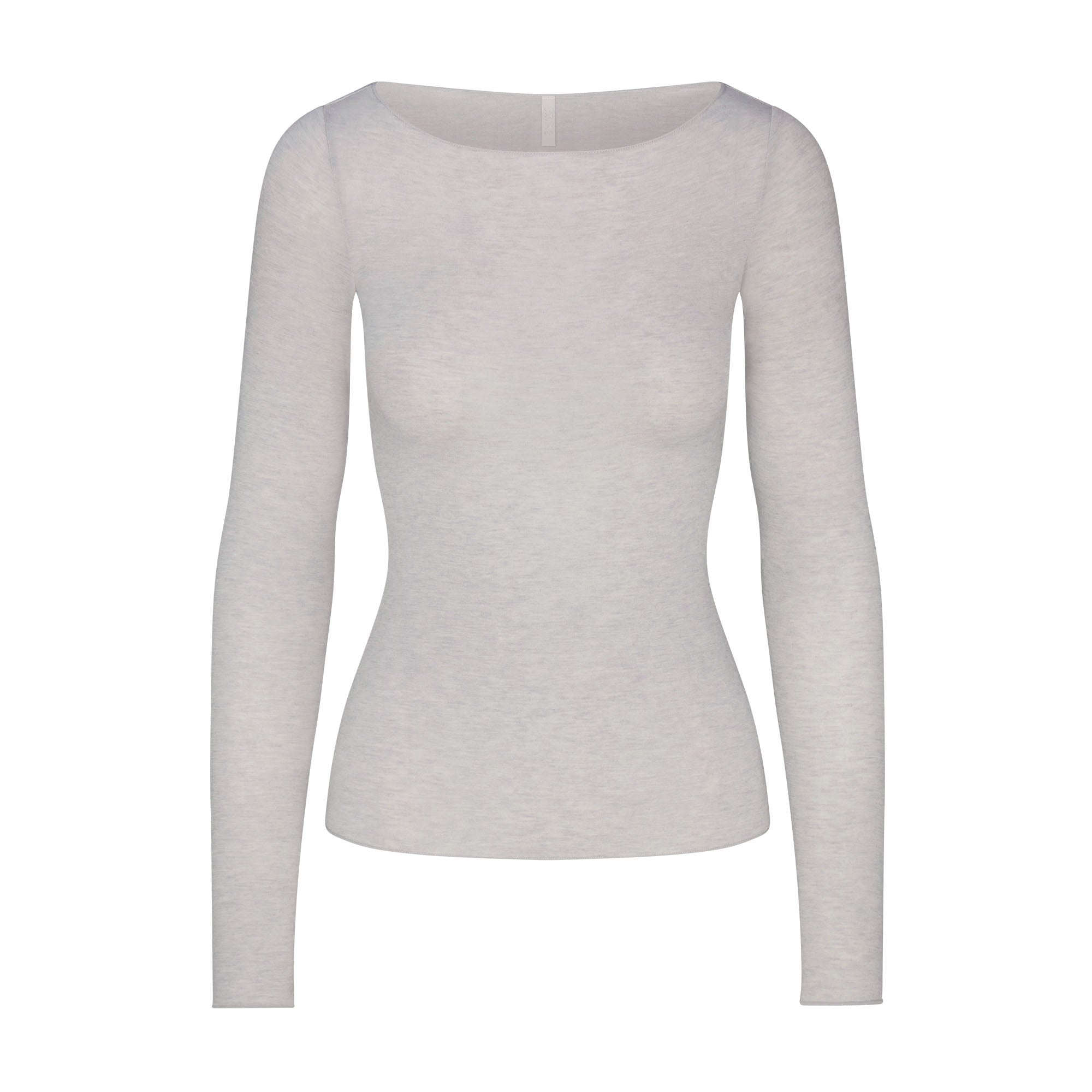 Sheer Modal Long Sleeve Boatneck Top
