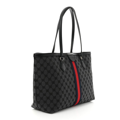 Gucci X BALENCIAGA BB Monogram Web Graffiti Medium Ophidia Shopping Tote Beige New Acero