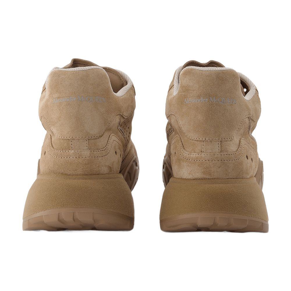 Alexander McQueen Men's New Court Calfskin Sneakers – Beige