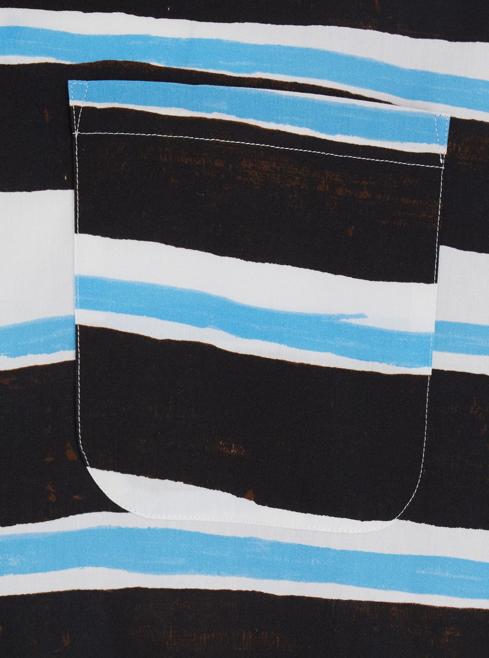 Msgm Blue Shirt with All-Over Asymmetric Striped Motif in Cotton Man