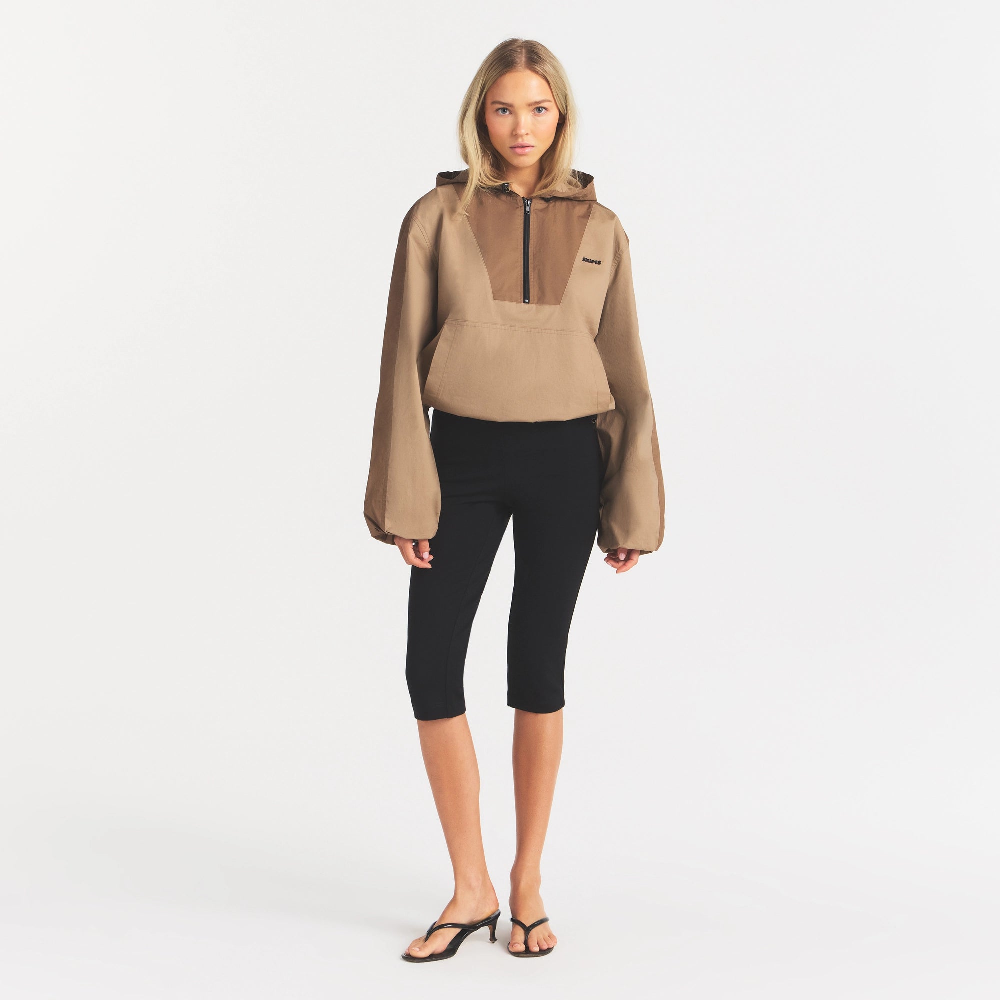 Woven Cotton Half Zip Pullover