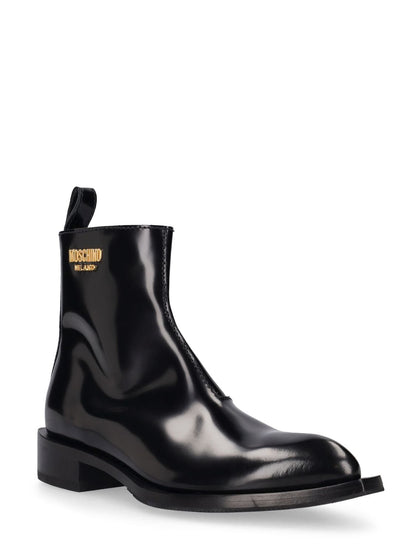 Moschino Moschino 40mm Texas brushed leather boots - Size: UK 2 Boots | Shop From The Mirage
