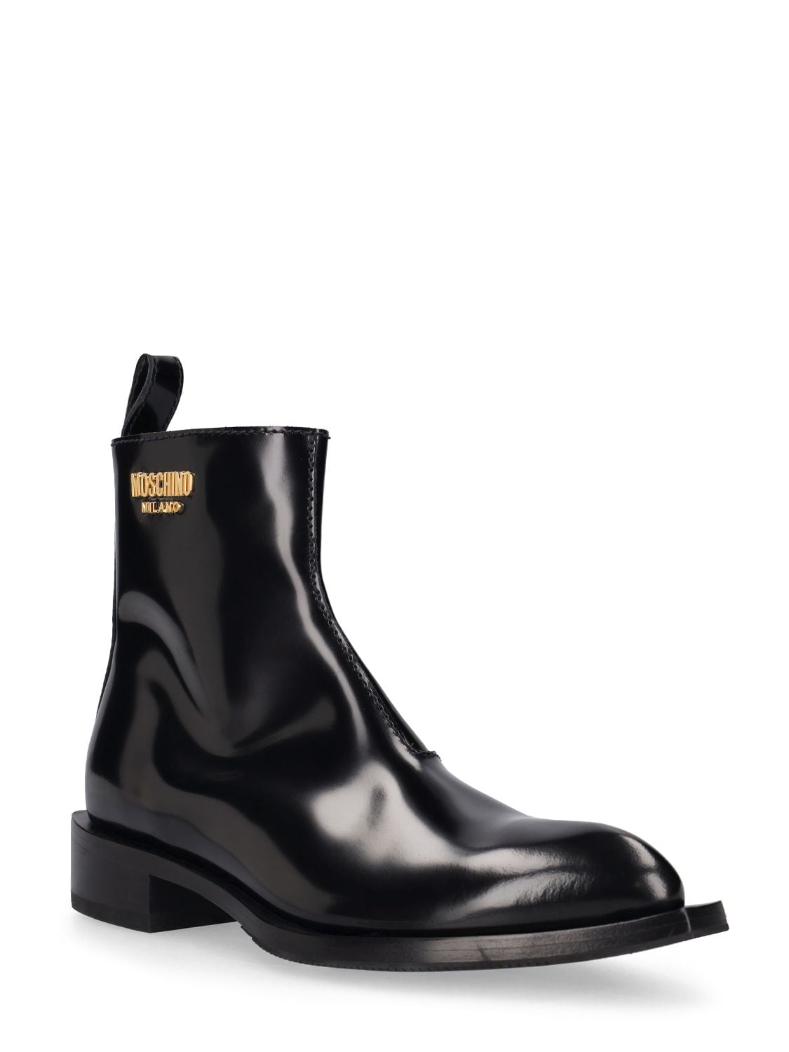 Moschino 40mm Texas brushed leather boots