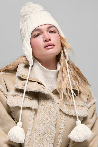 Cable Knit Winter Bliss Earflap Beanie