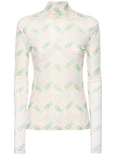 Casablanca Printed monogram stretch mesh l/s top