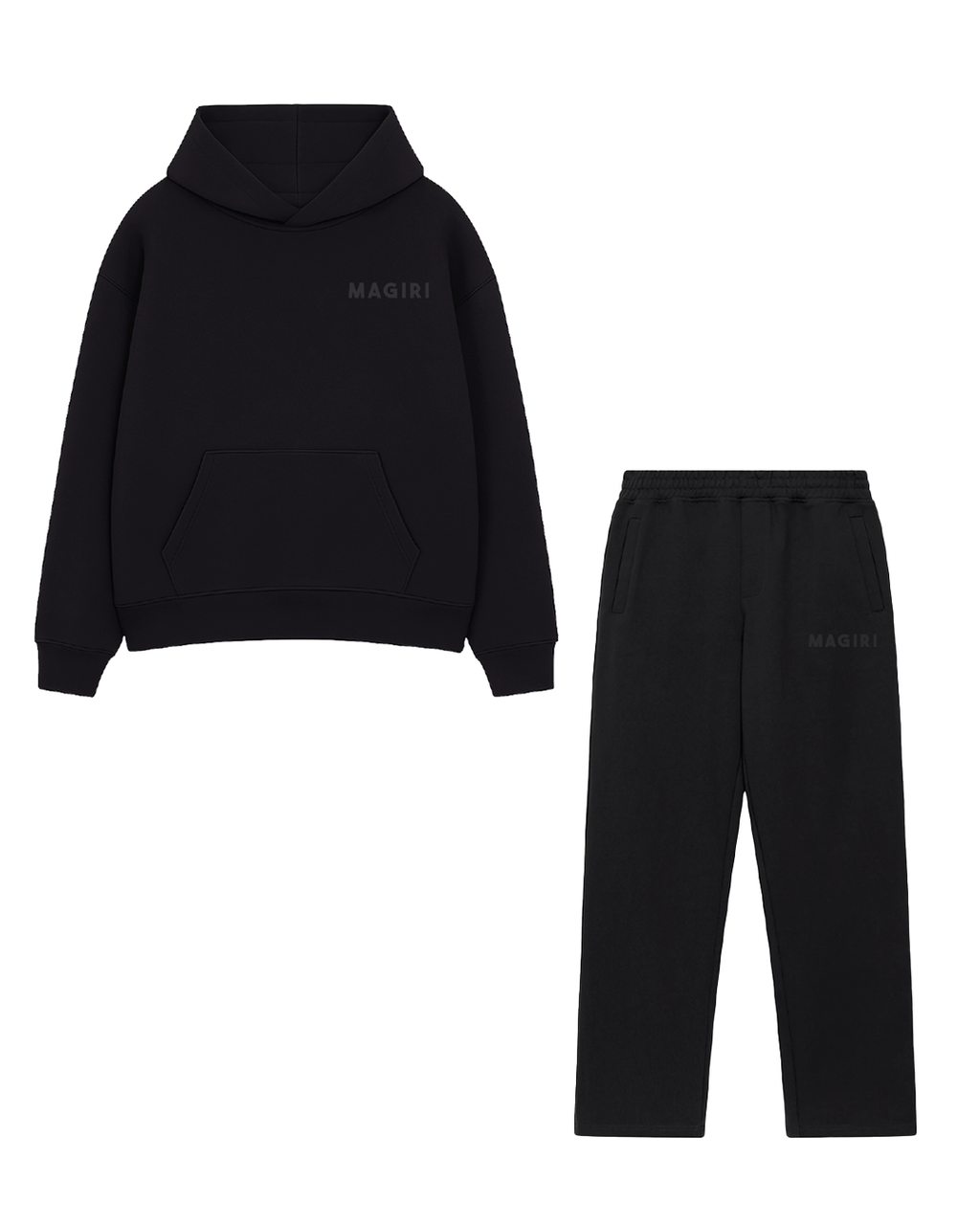 Magiri Core Puff Printed Hoodie & Joggers Tracksuit in Black