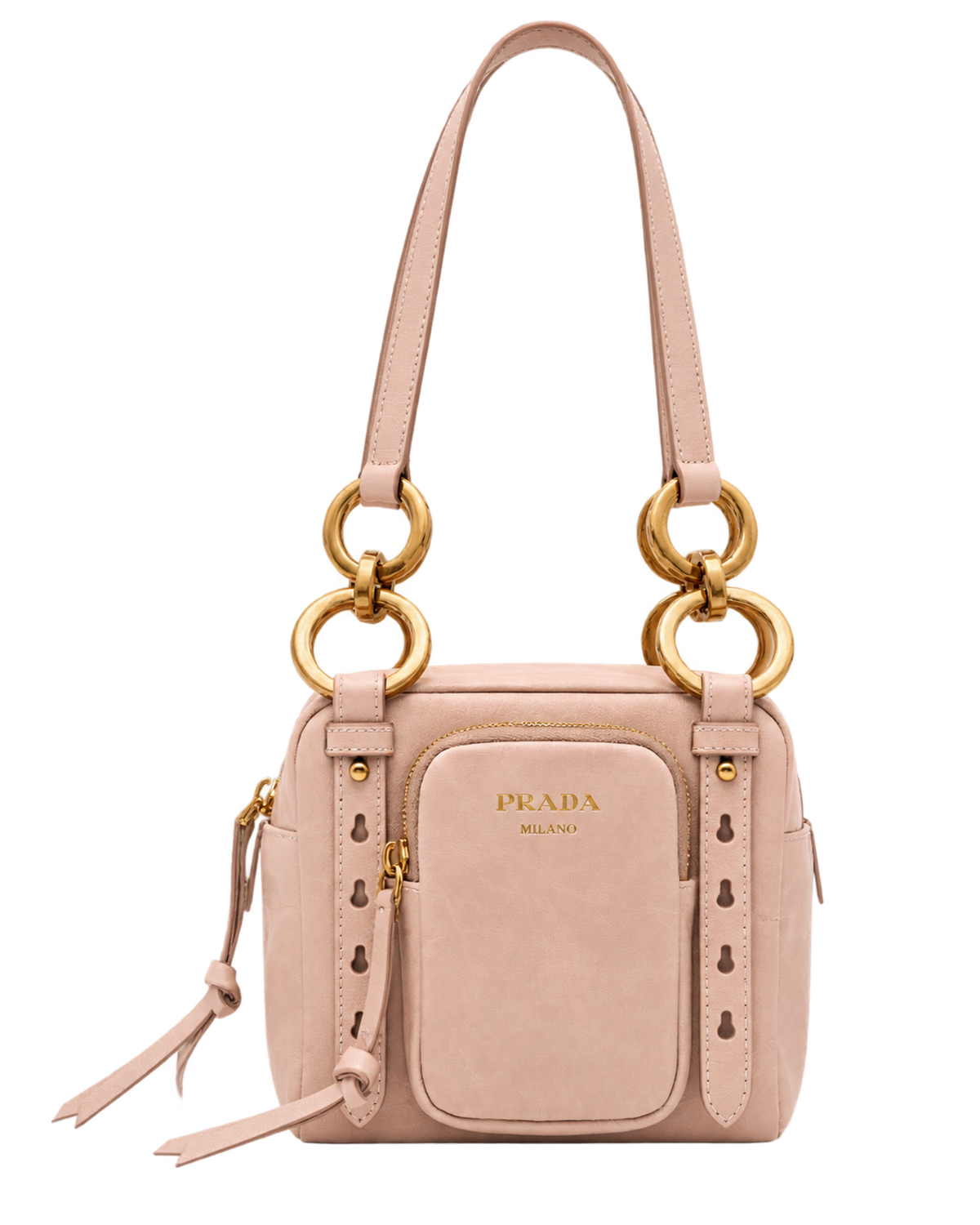 Dangle Leather Top-handle Mini-Bag Powder Pink