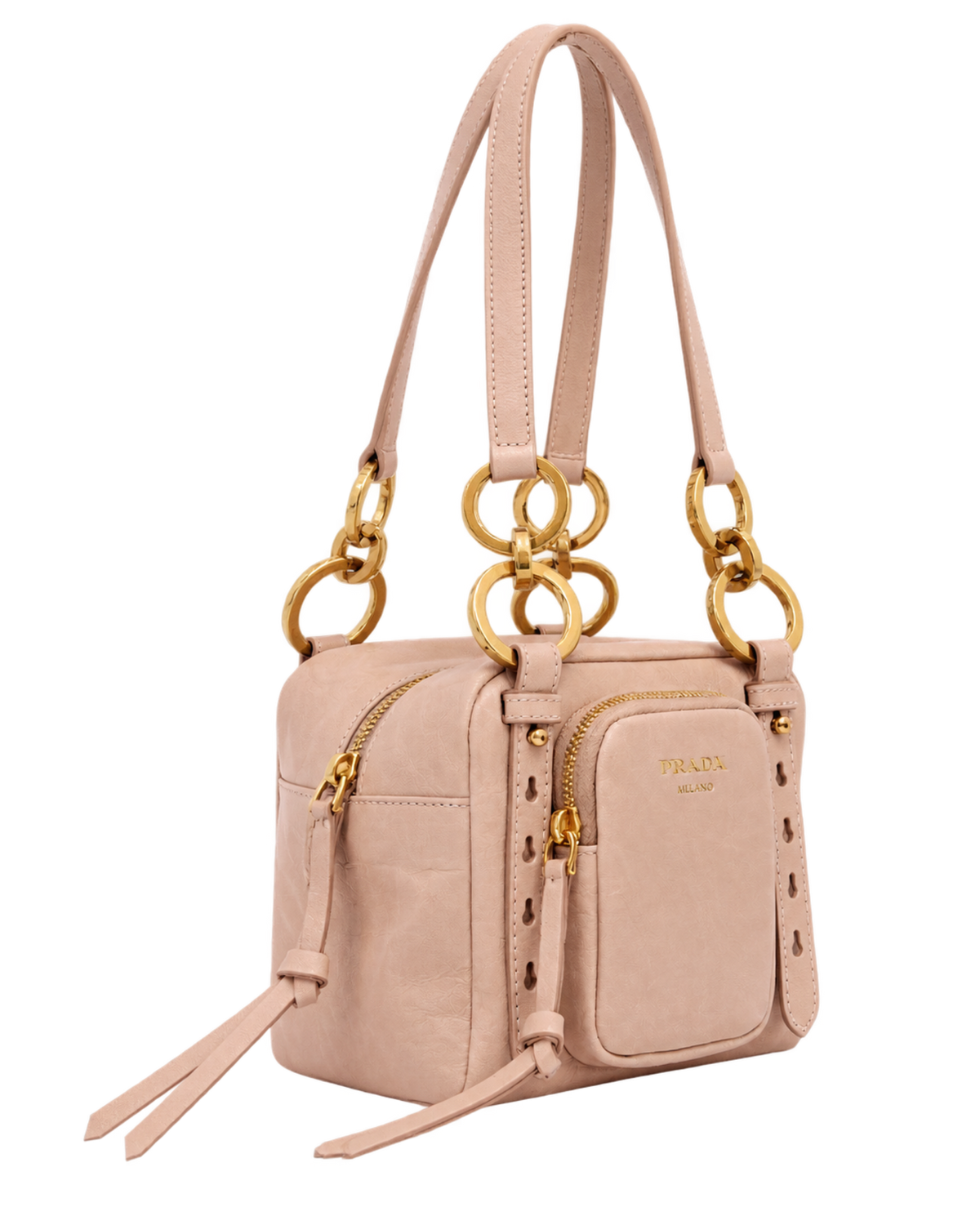 Dangle Leather Top-handle Mini-Bag Powder Pink