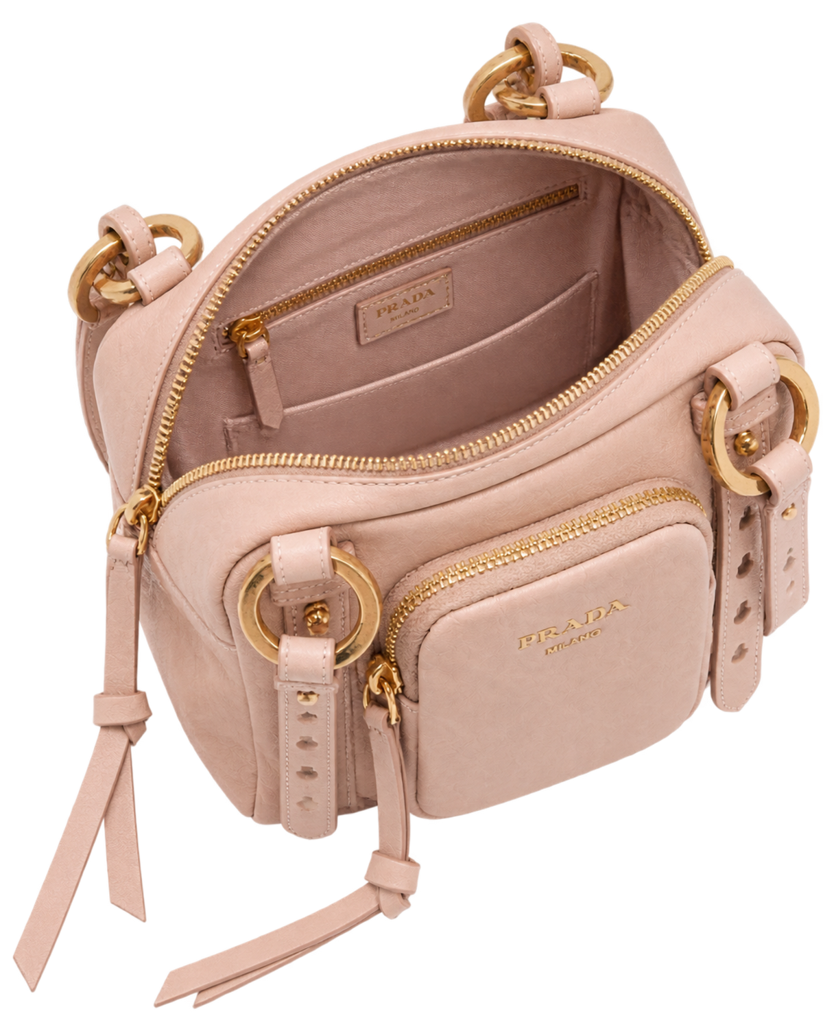 Dangle Leather Top-handle Mini-Bag Powder Pink