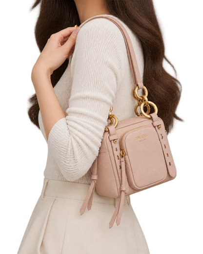 Dangle Leather Top-handle Mini-Bag Powder Pink