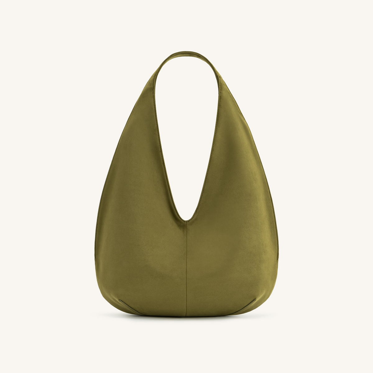 Dara Faux Suede Hobo Bag - Dark Olive