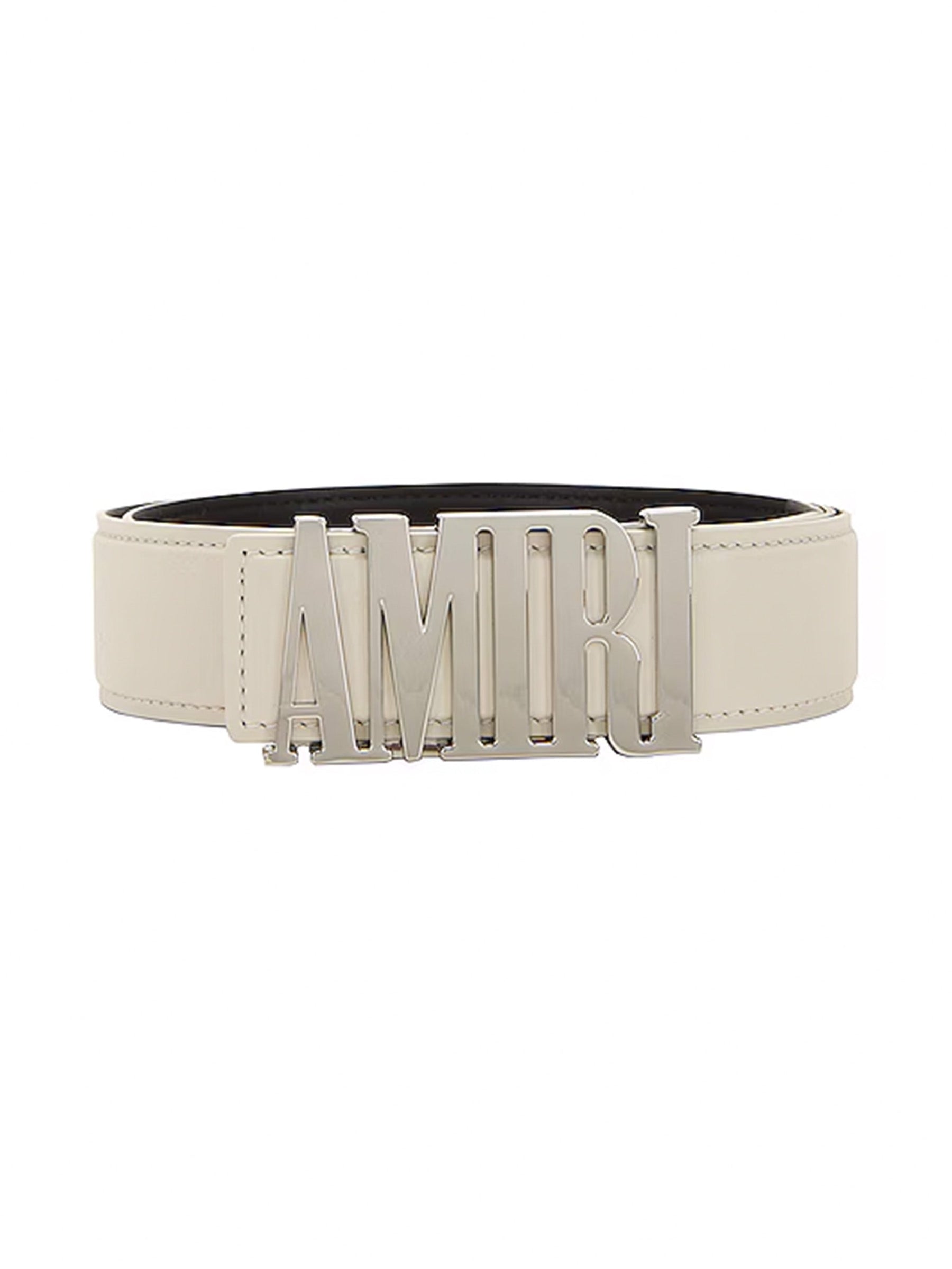 Amiri Nappa 4CM Logo Belt in Alabaster