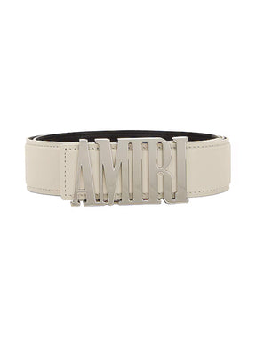 Amiri Nappa 4CM Logo Belt in Alabaster