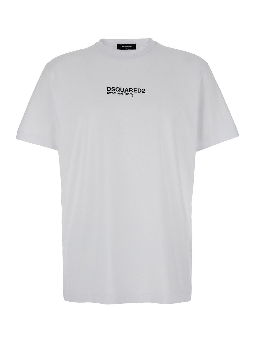 Dsquared2 'Cool Fit Tee' White T-Shirt with Logo Print on the Front in Cotton Man