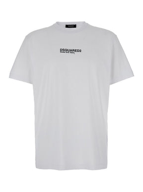 Dsquared2 'Cool Fit Tee' White T-Shirt with Logo Print on the Front in Cotton Man