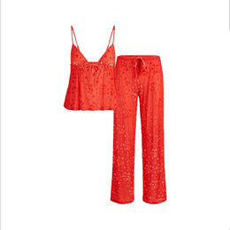 Sheer Velvet Cami and Pant Set