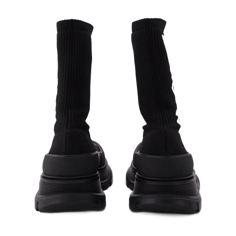 Alexander McQueen Men's Tread Slick Band Slip-On Sneakers – Noir (Black/White/Black)