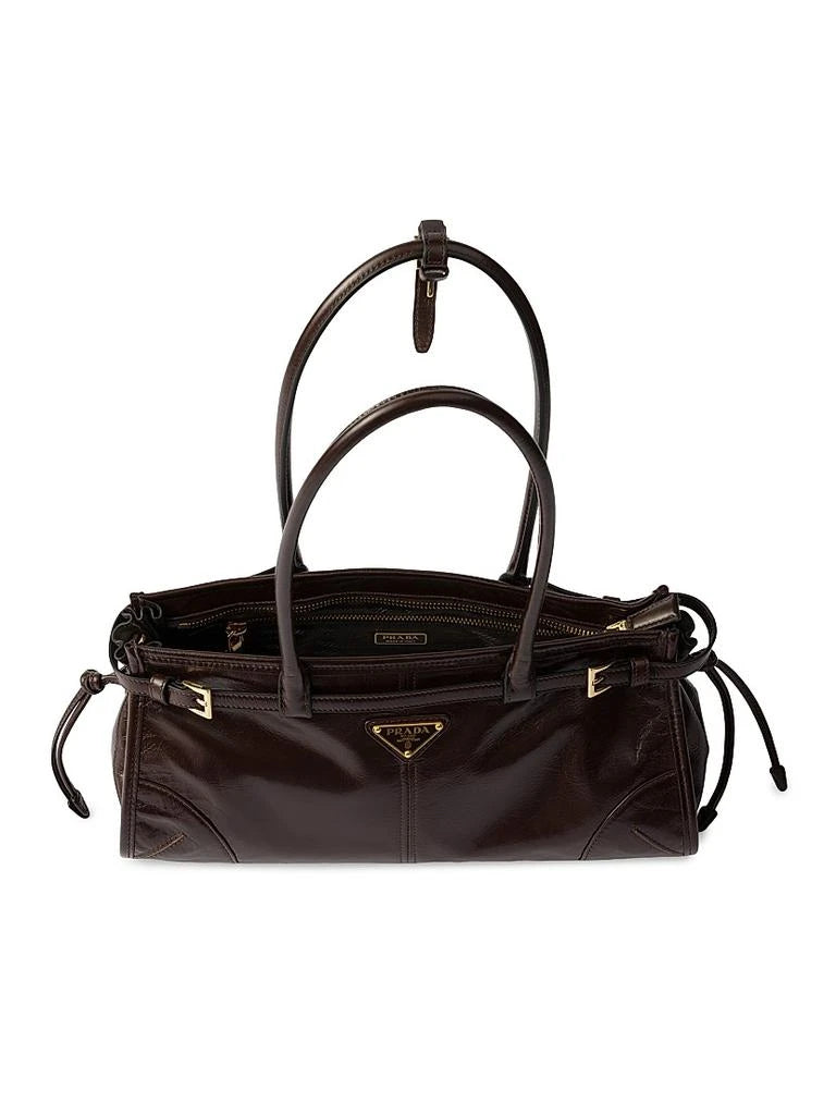 Prada Dark Brown Patent Leather Shoulder Bag