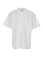 Msgm White T-Shirt with Print on the Front and Logo on the Back in Cotton Man
