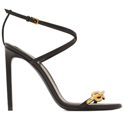 Tom Ford Tom Ford 105mm Chain leather sandals - Size: UK 3 Heels | Shop From The Mirage