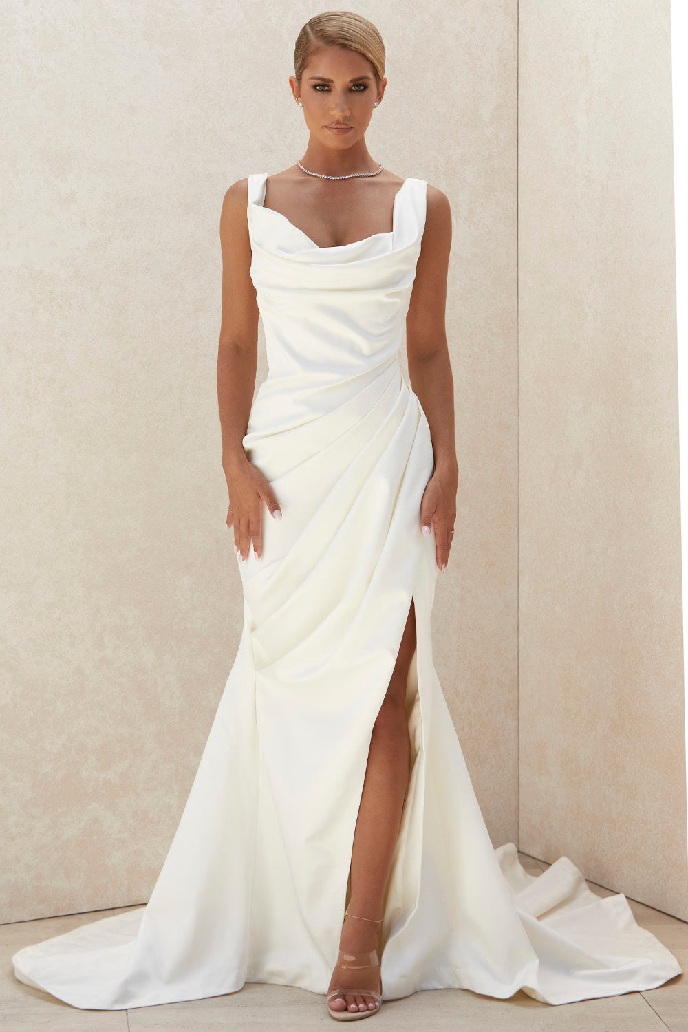Delphine ivory draped corset bridal gown - limited edition