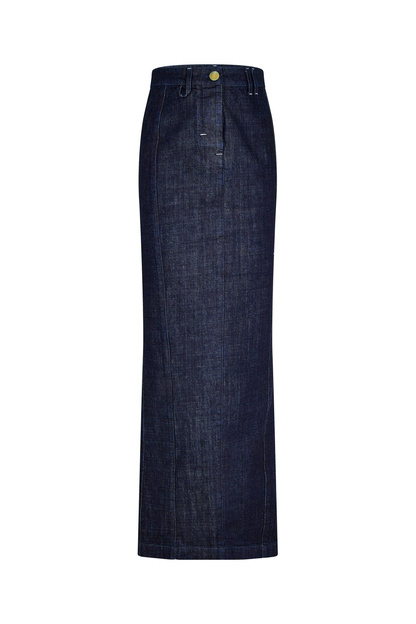 Denim Crayon Maxi Skirt