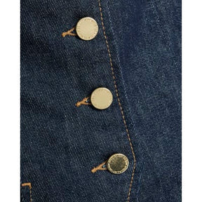 Denim Fitted Tab detail Waistcoat