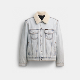 Denim Jacket With Shearling Collar