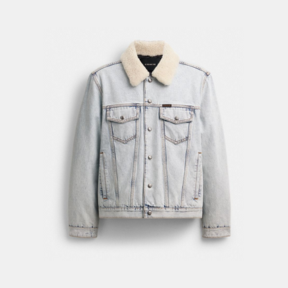 Denim Jacket With Shearling Collar