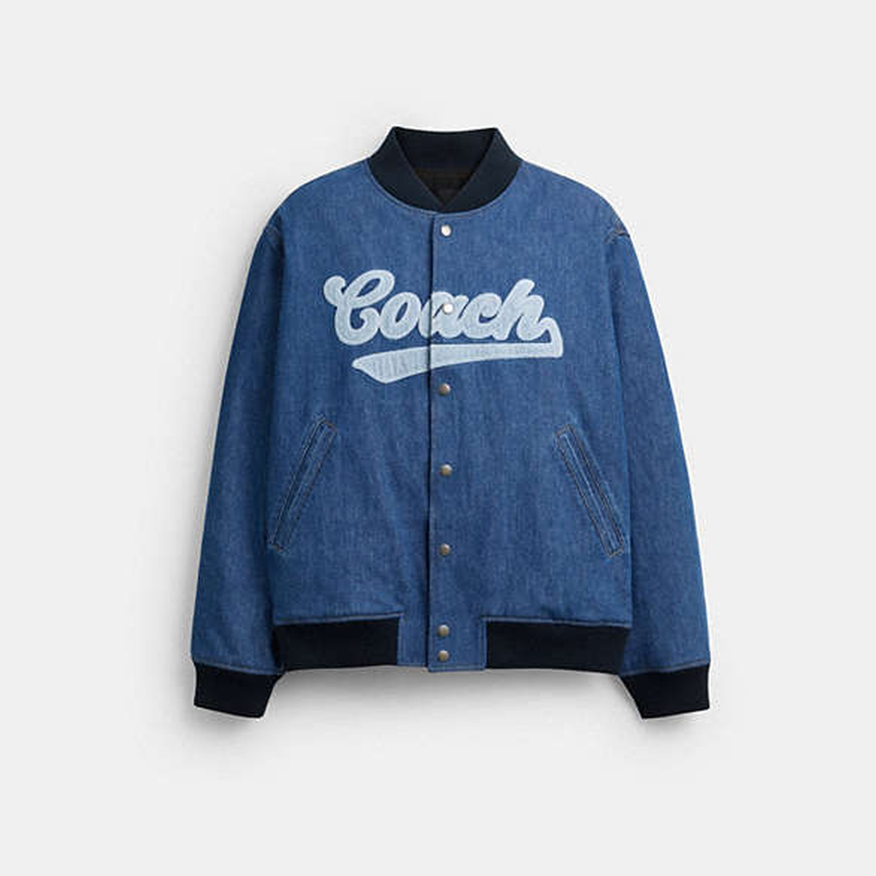 Denim Varsity Jacket In Organic Cotton