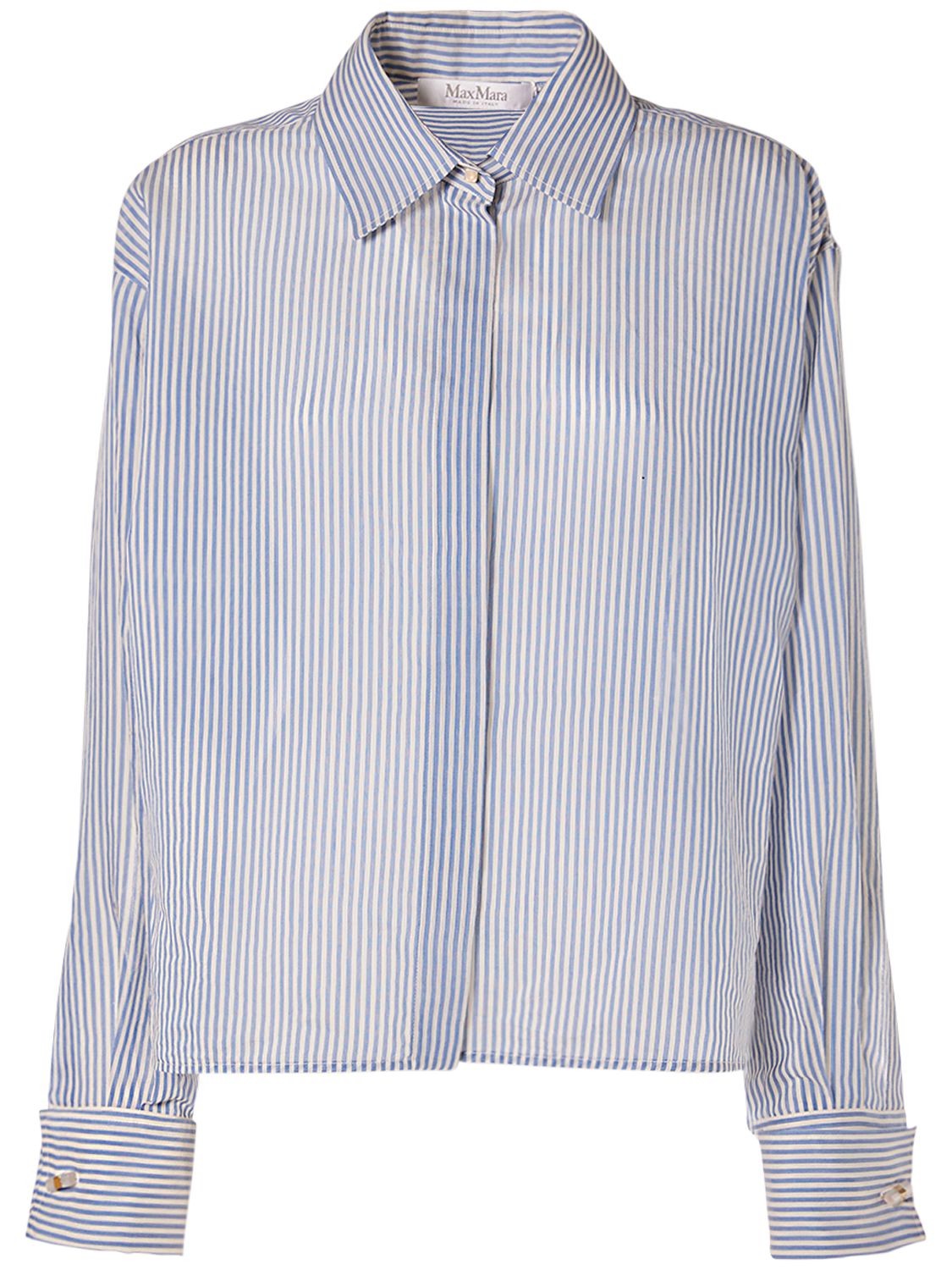 Max Mara Max Mara Vertigo striped cotton & silk shirt - Size: S T-Shirts | Shop From The Mirage