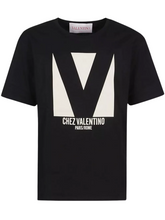 Valentino Chez Valentino Print Jersey T-Shirt in Black