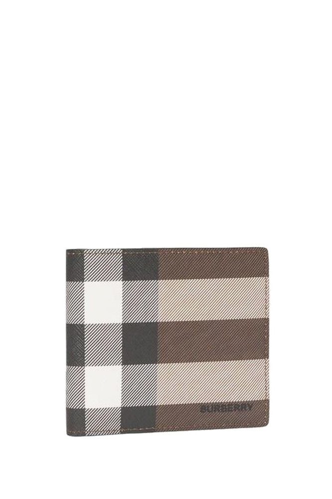 Burberry International Checkered Bifold Wallet in Brown