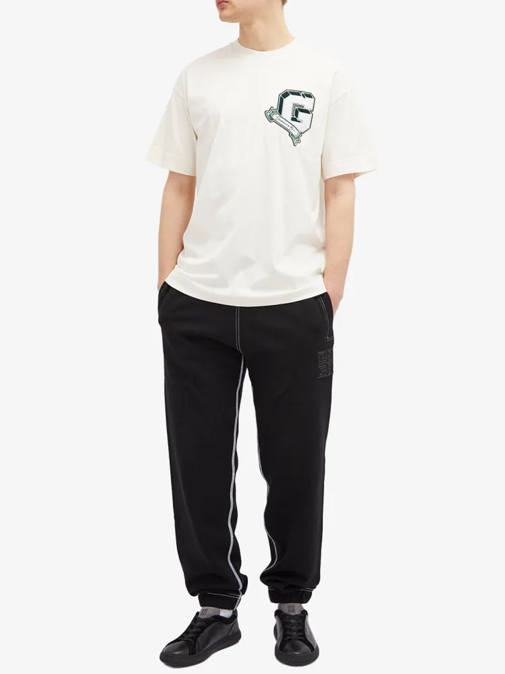 Givenchy Monogram College Embroidered Logo T-Shirt in White