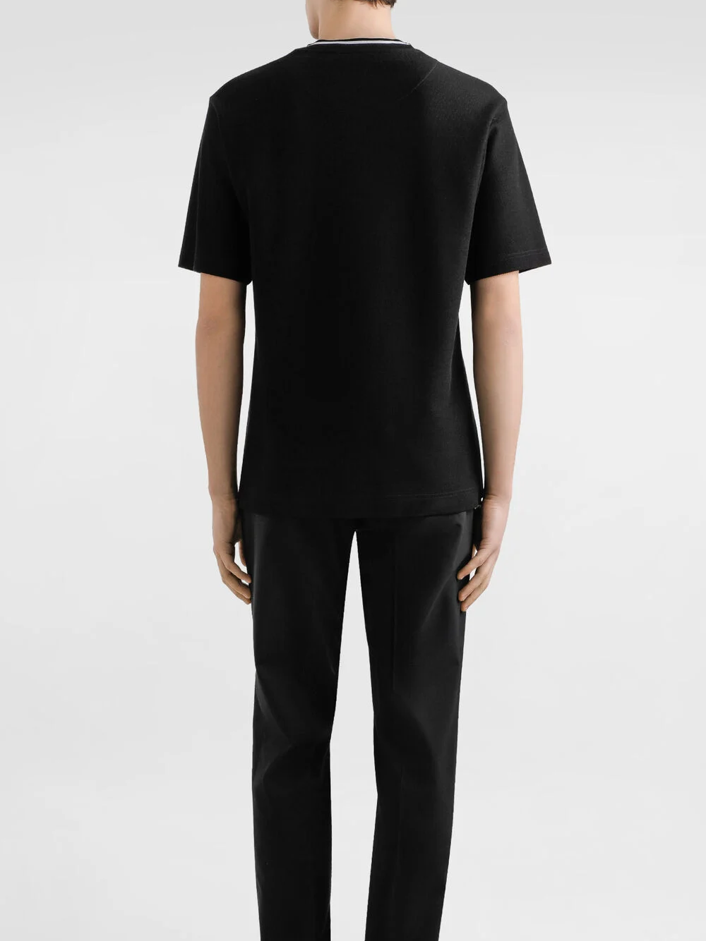 Dolce & Gabbana Piqué Patch Pocket T-Shirt in Black