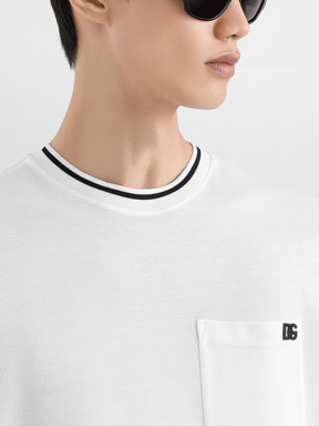 Dolce & Gabbana Piqué Patch Pocket T-Shirt in White