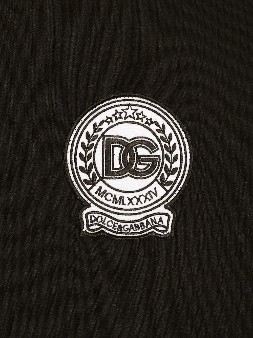 Dolce & Gabbana Roman Numerals Crest Embroidered Logo T-Shirt in Black