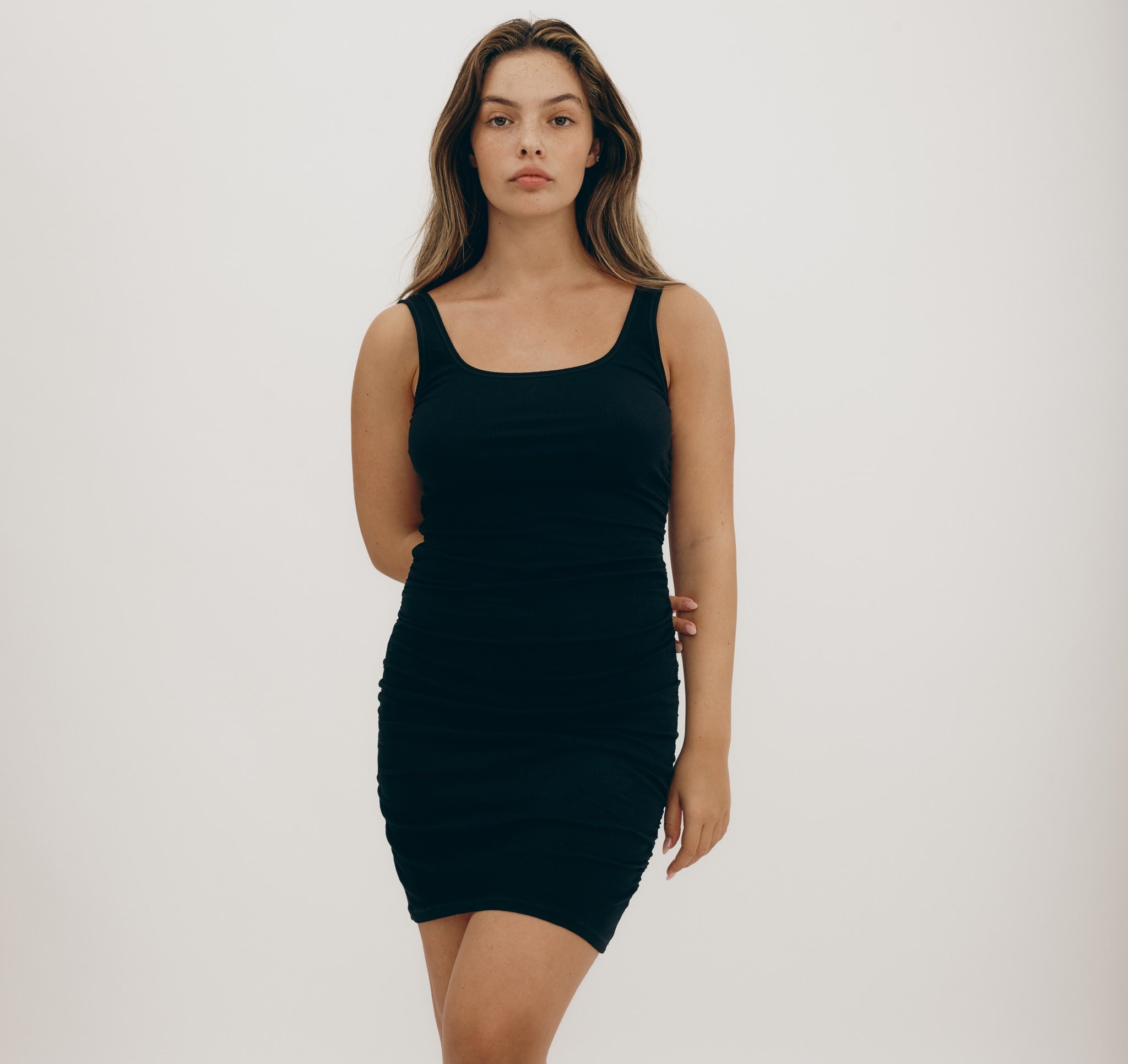 Core Bold Rib Ruched Side Dress