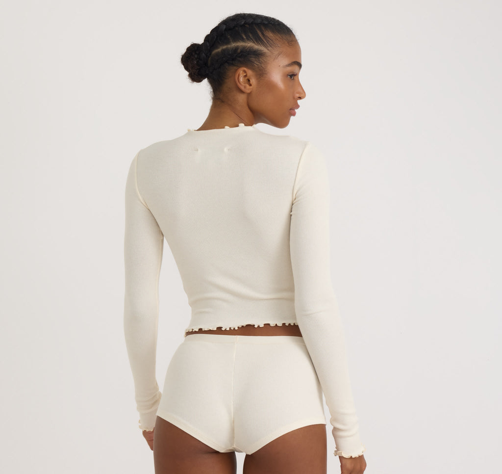 Core Rib Mock Neck Long Sleeve Tee